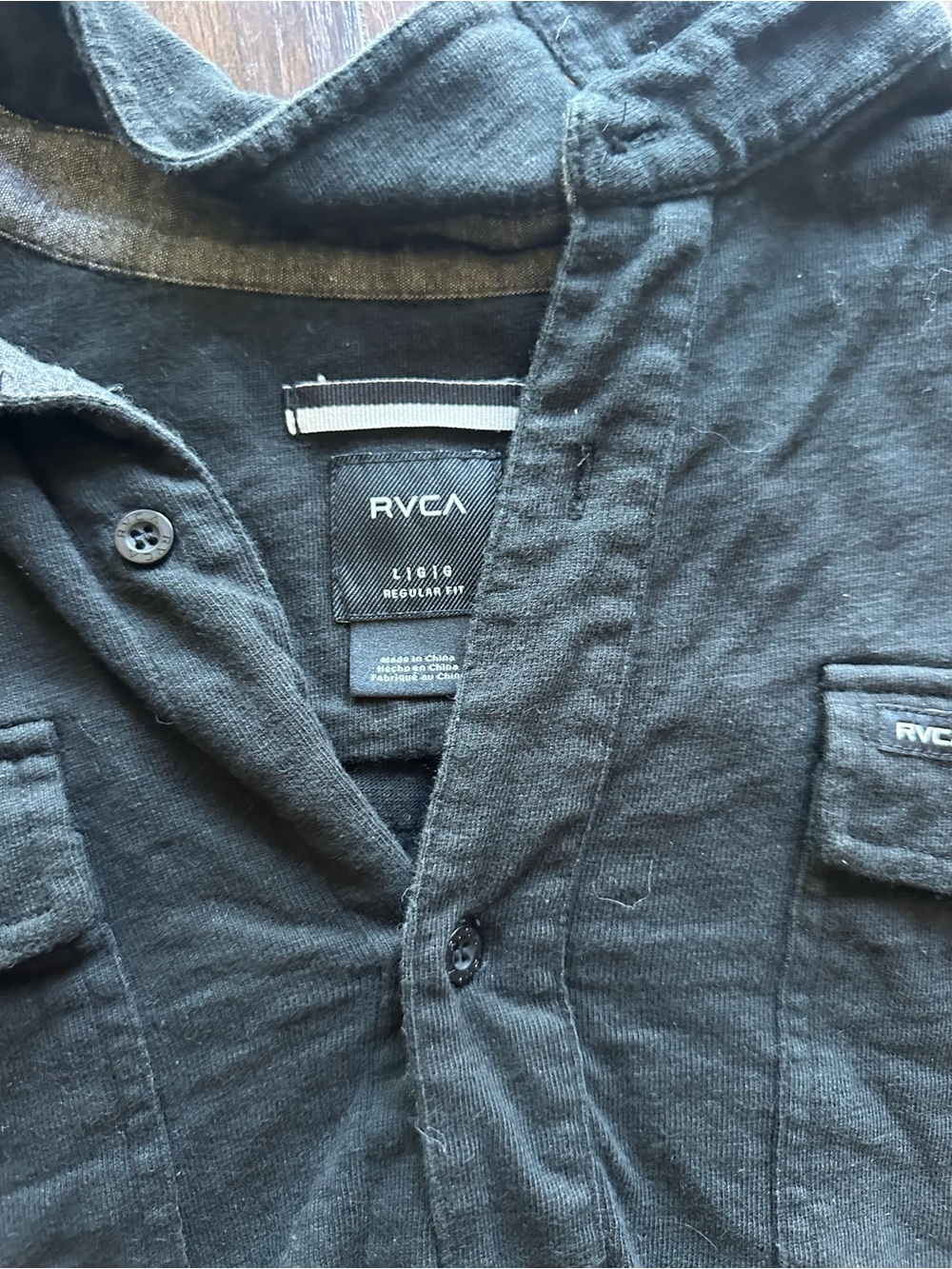 RVCA Men's Black Casual Button-Down JacketShirt